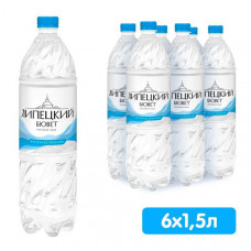 Вода Липецкий Бювет 1,5 без газа (6 шт. в упаковке)