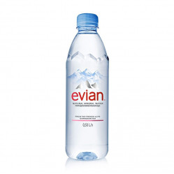 Вода Evian/Эвиан минеральная 0,5 литра. без газа, ПЭТ, белый 24 шт. в упаковке