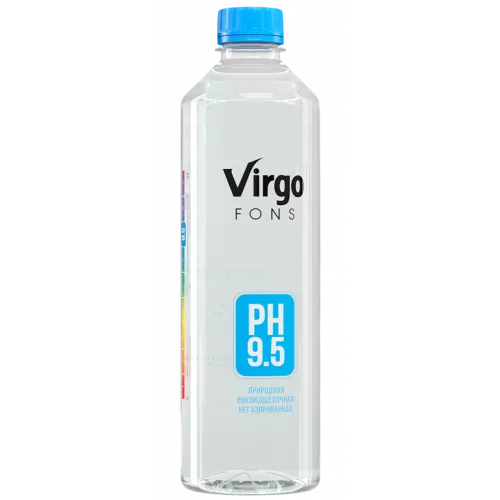 Вода минеральная/щелочная PH 9,5, Virgo-fons 0,5 л, ПЭТ, без газа в упаковке 12 штук