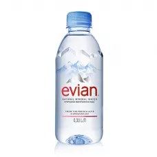 Вода Evian/Эвиан минеральная, 0.33 литра. без газа, ПЭТ, белый 24 шт. в упаковке